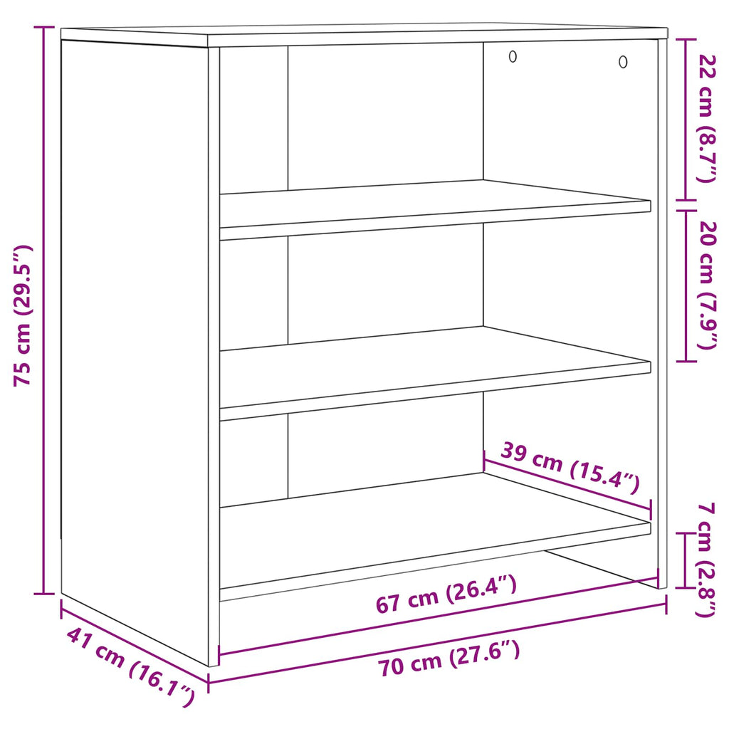 Sideboard Braun 70 x 41 x 75 cm Holzwerkstoff