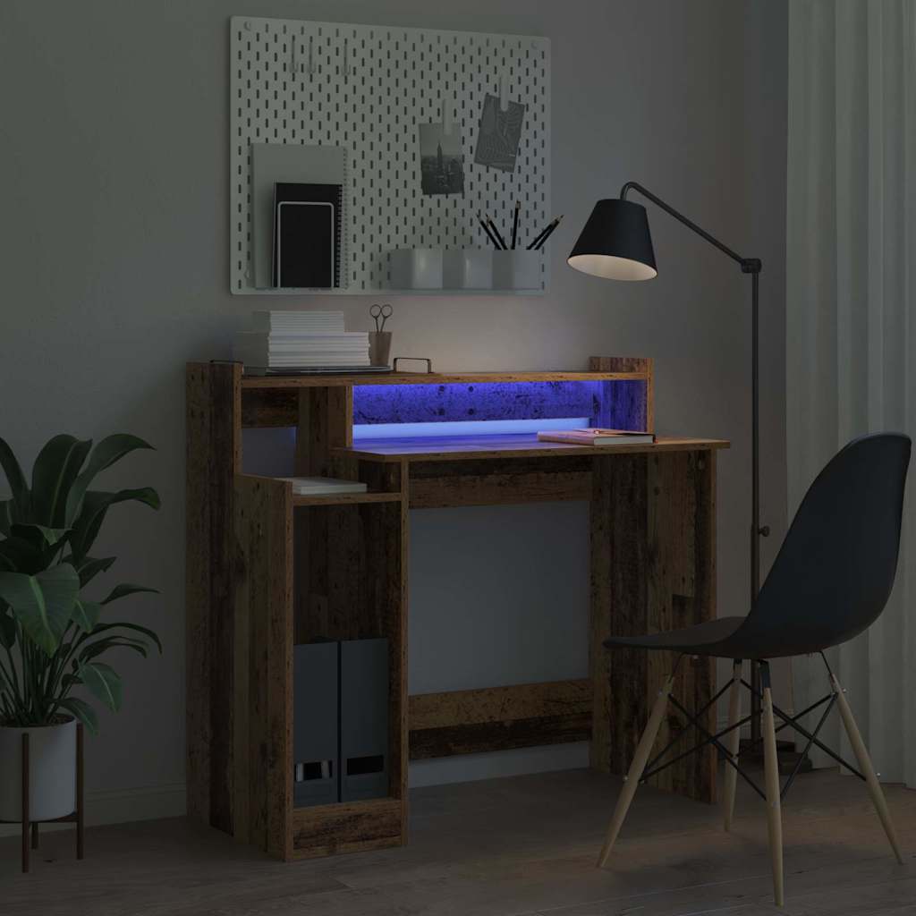 Schreibtisch mit Regal Altholz 97 x 45 x 90 cm Holzwerkstoff