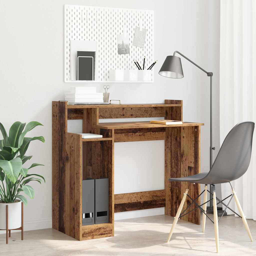 Schreibtisch mit Regal Altholz 97 x 45 x 90 cm Holzwerkstoff