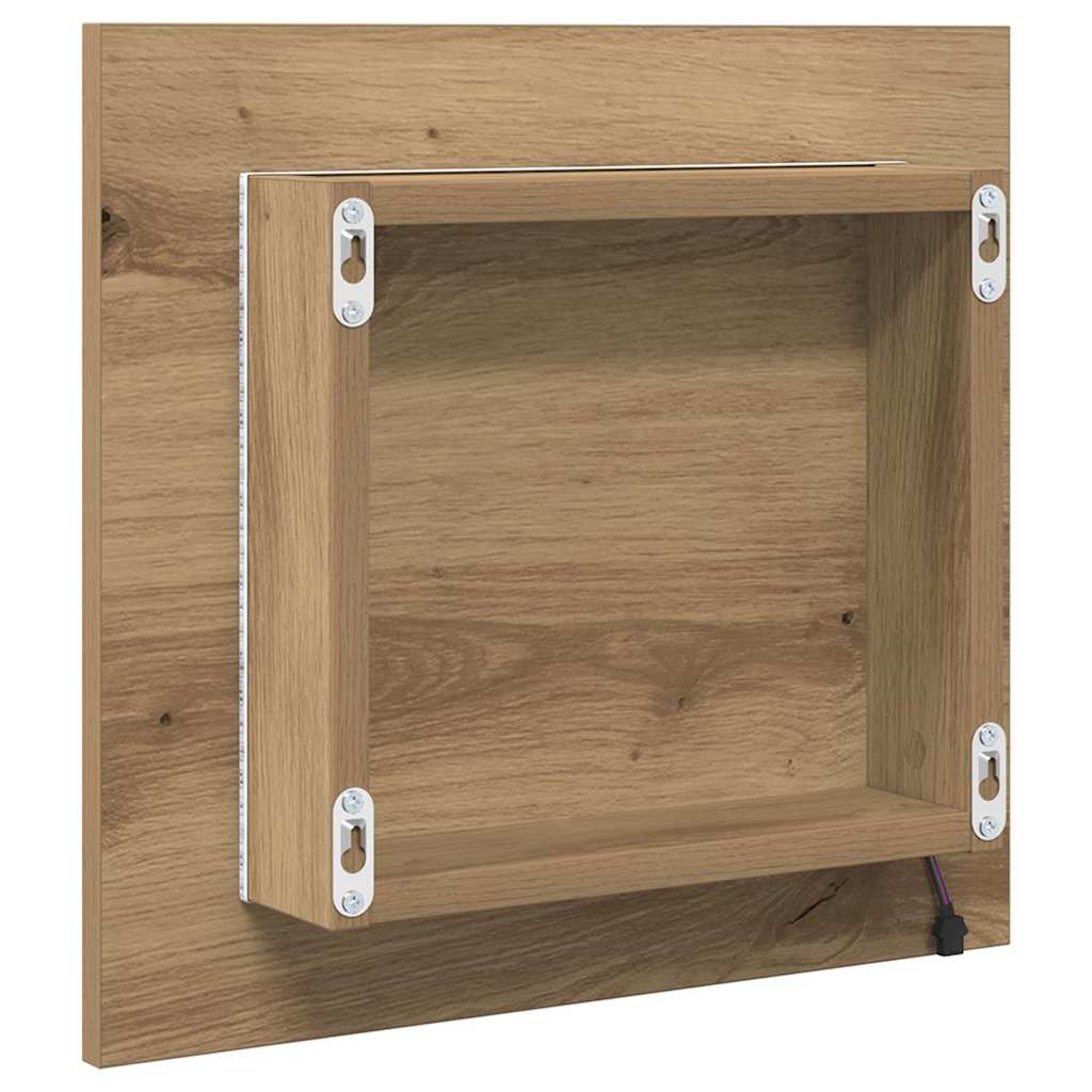 LED-Badezimmerspiegel Artisan-Eiche 40 x 37 x 8.5 cm
