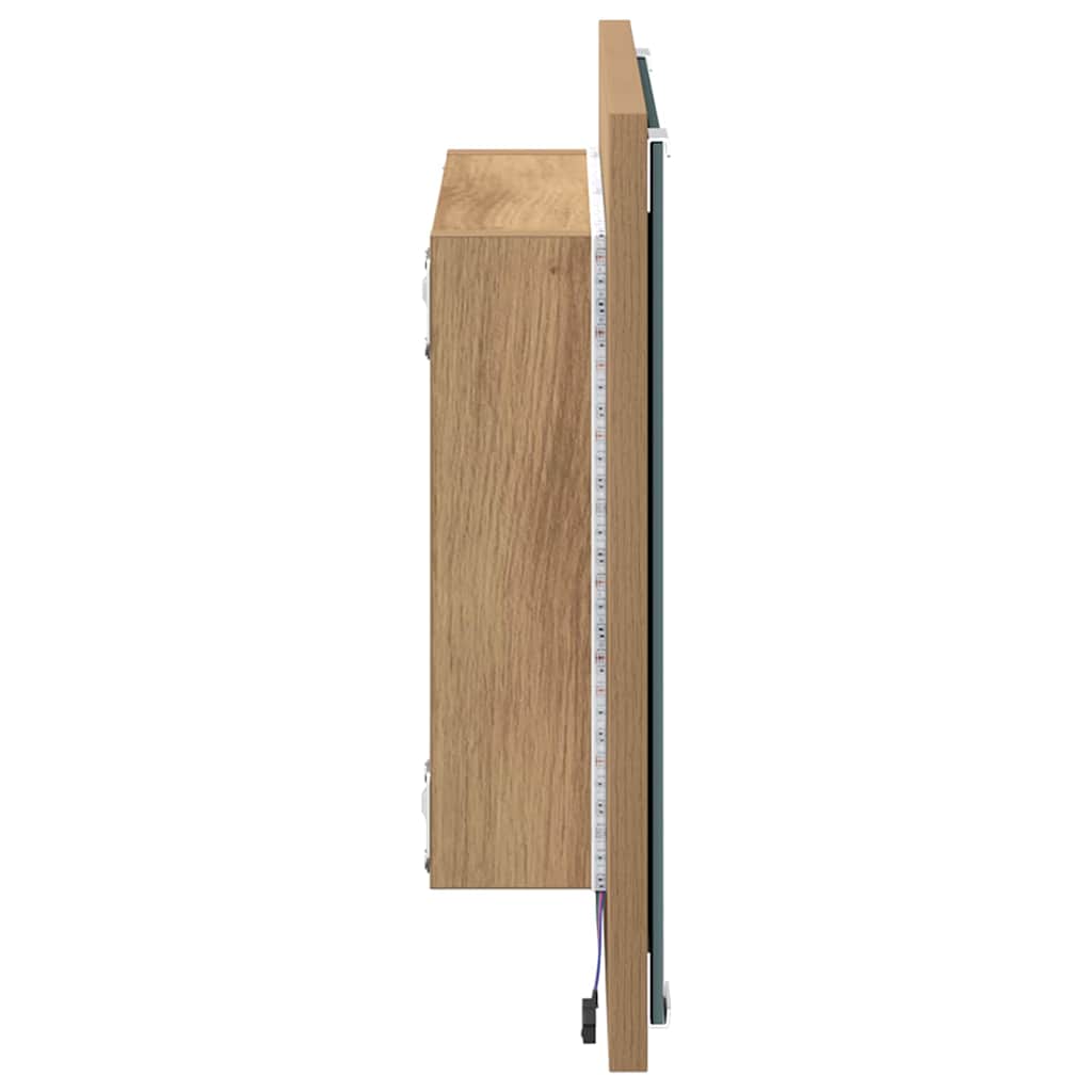LED-Badezimmerspiegel Artisan-Eiche 40 x 37 x 8.5 cm