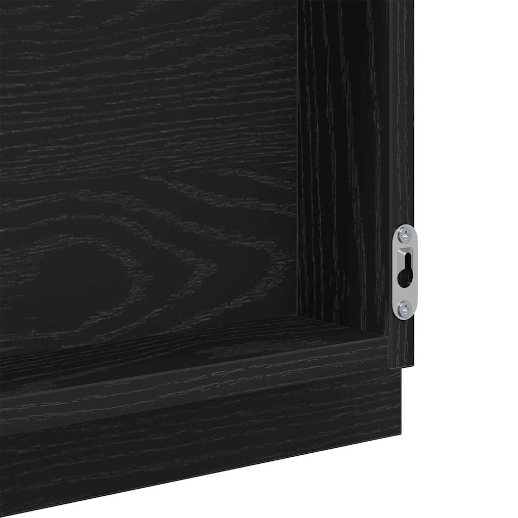 Spiegel Schwarz Eichen-Optik 90 x 8,5 x 37 cm Holzwerkstoff