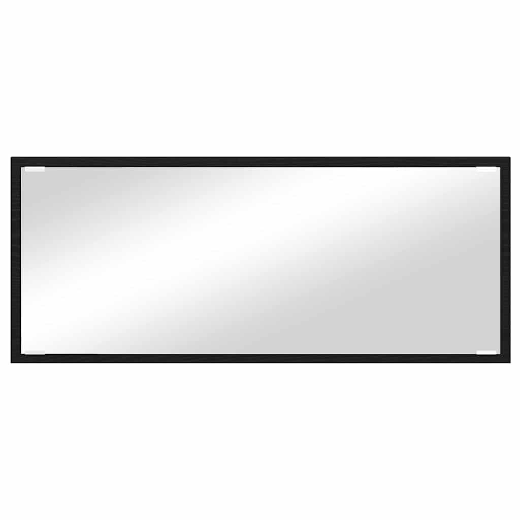 Spiegel Schwarz Eichen-Optik 90 x 8,5 x 37 cm Holzwerkstoff