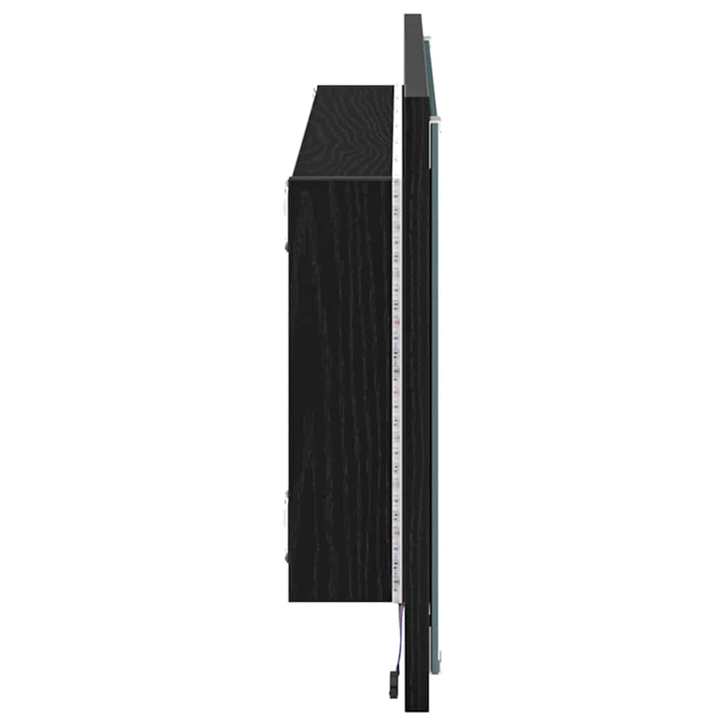 Spiegel Schwarz Eichen-Optik 90 x 8,5 x 37 cm Holzwerkstoff
