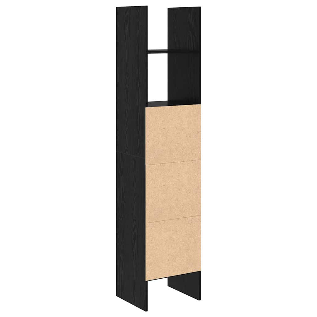 Bücherregal Schwarz Eichen-Optik 40 x 35 x 180 cm Holzwerkstoff