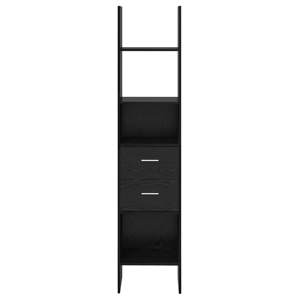 Bücherregal Schwarz Eichen-Optik 40 x 35 x 180 cm Holzwerkstoff
