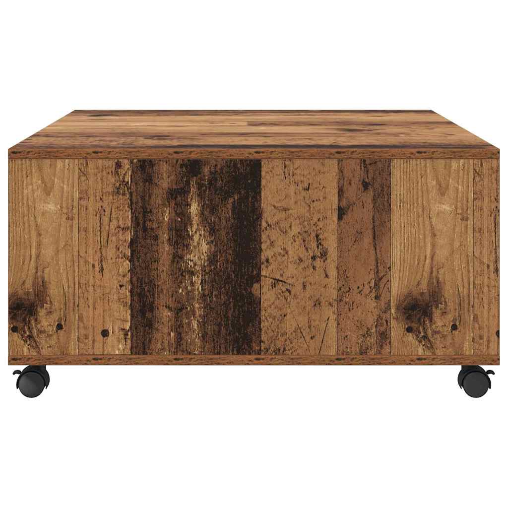 Couchtisch mit Schubladen Altholz 75 x 75 x 38 cm Holzwerkstoff