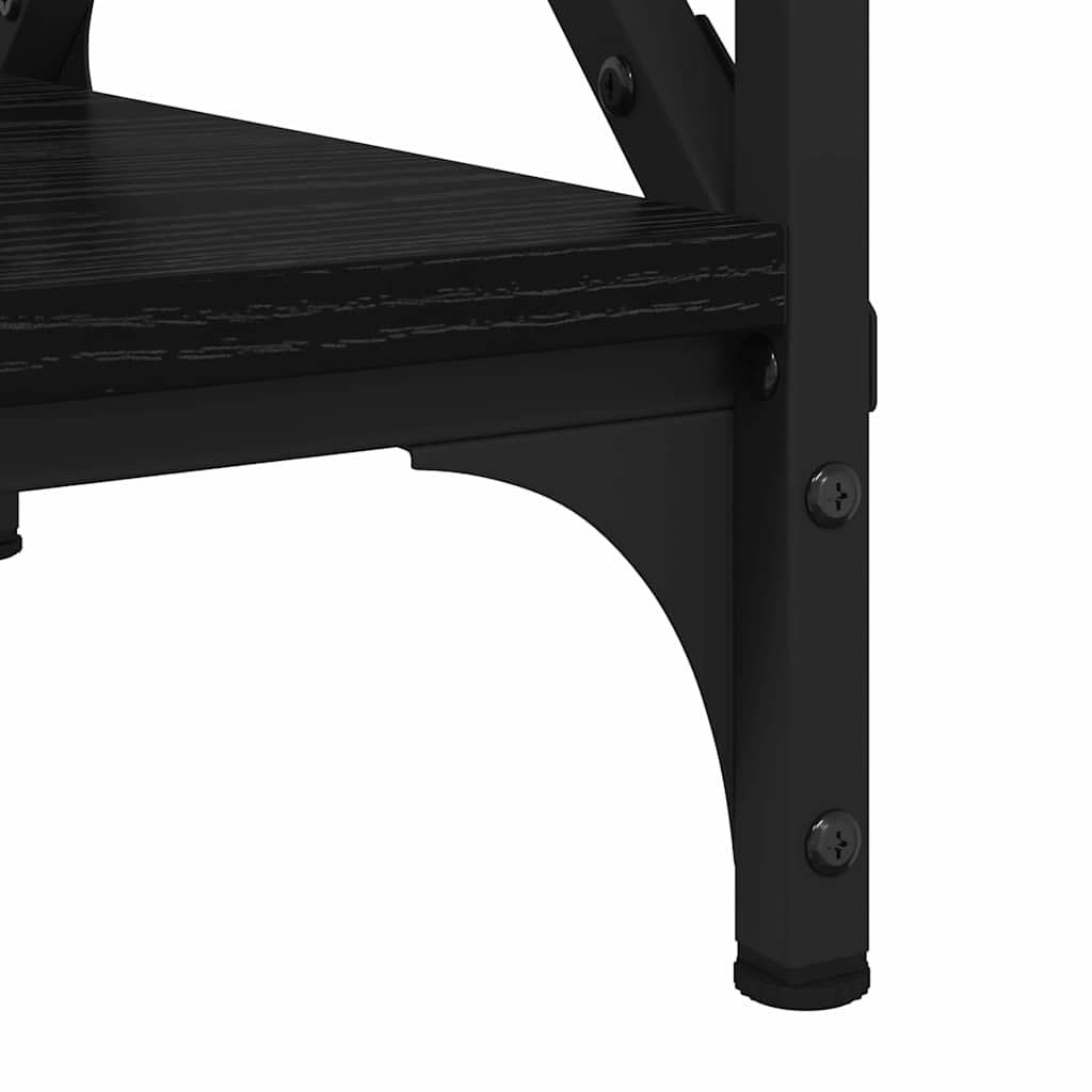 Beistelltisch Schwarz Eichen-Optik 55 x 38 x 45 cm