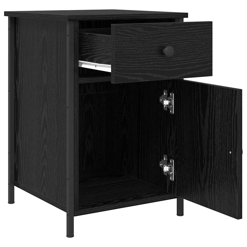 Nachttisch 2 pcs Schwarz Eichen-Optik 40 x 42 x 60 cm