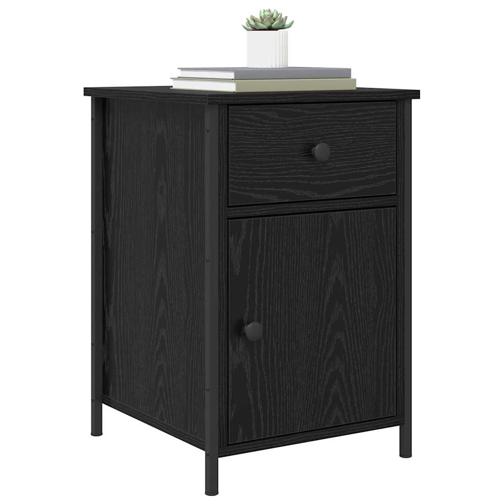 Nachttisch 2 pcs Schwarz Eichen-Optik 40 x 42 x 60 cm