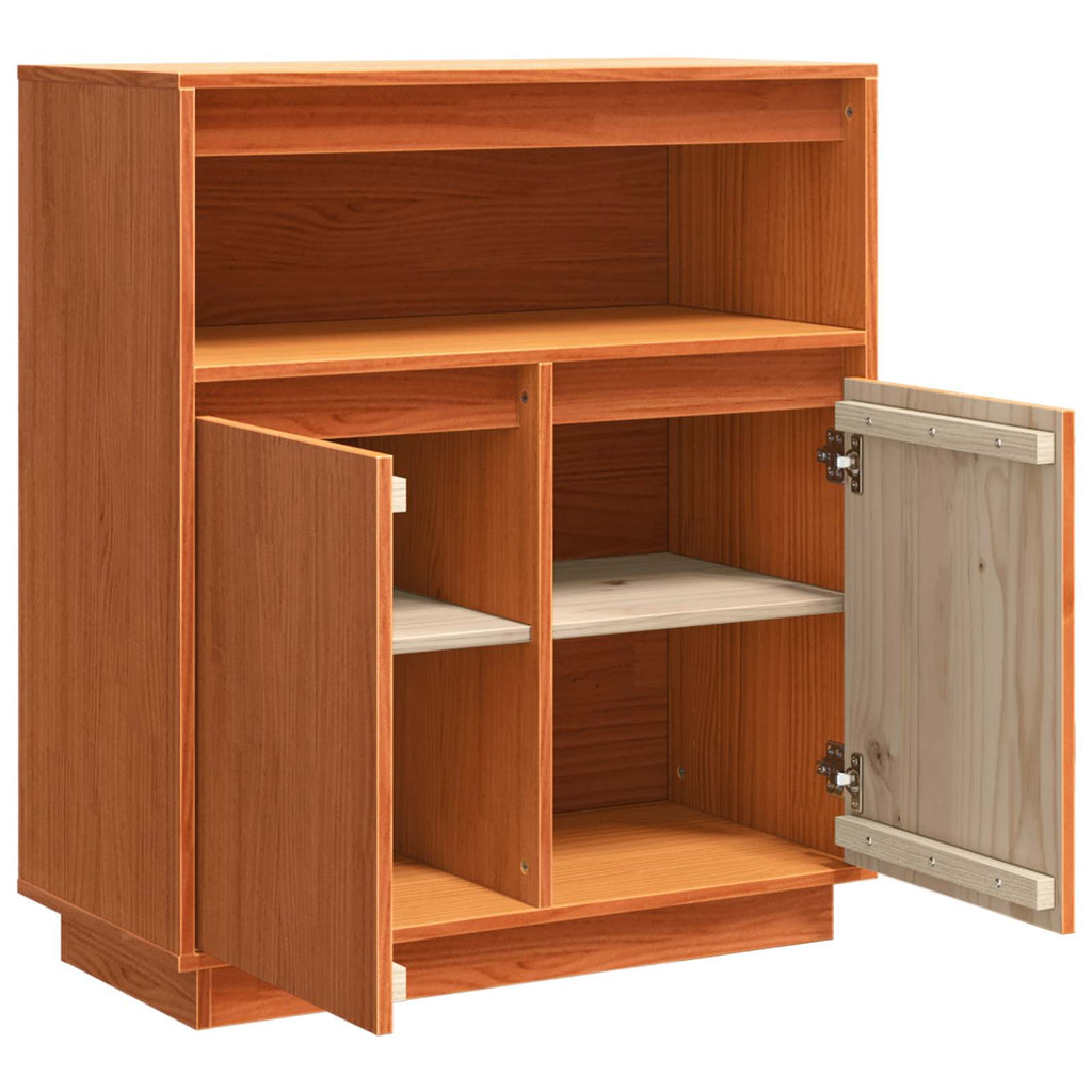 Sideboard Wachsbraun 70 x 34 x 80 cm Massives Kiefernholz