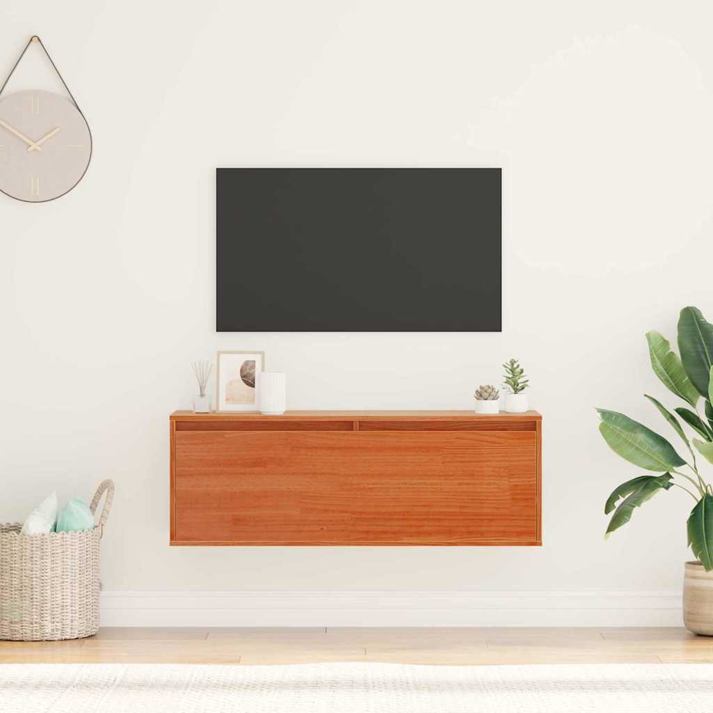 Wandschrank Wachsbraun 100 x 30 x 35 cm Massives Kiefernholz