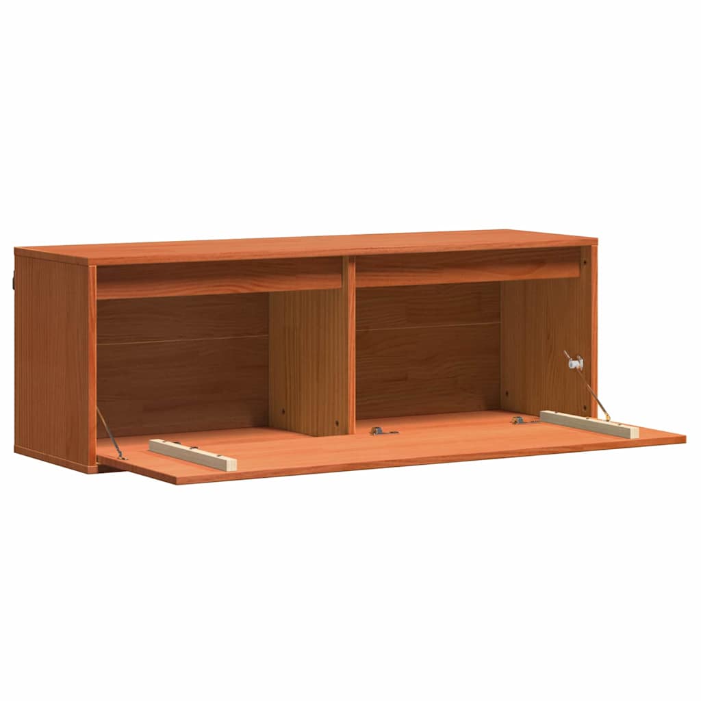 Wandschrank Wachsbraun 100 x 30 x 35 cm Massives Kiefernholz