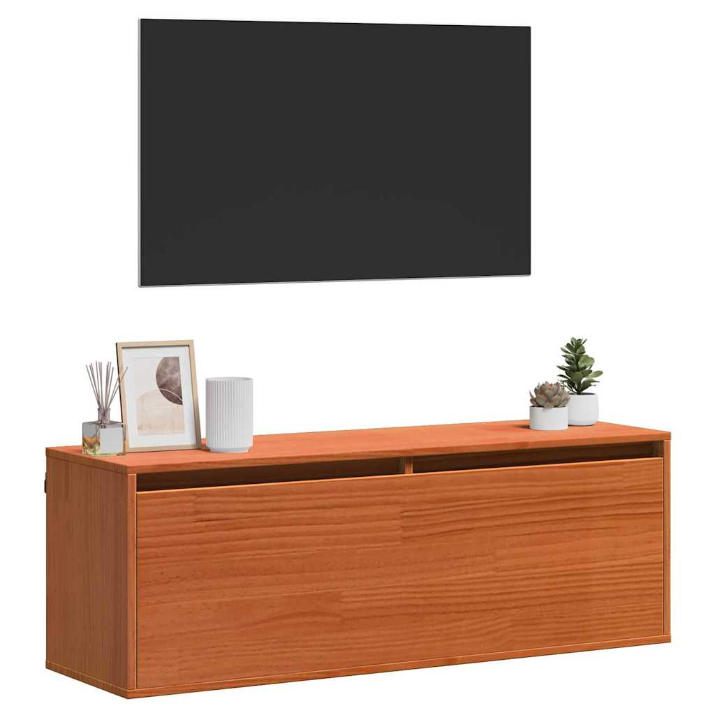 Wandschrank Wachsbraun 100 x 30 x 35 cm Massives Kiefernholz