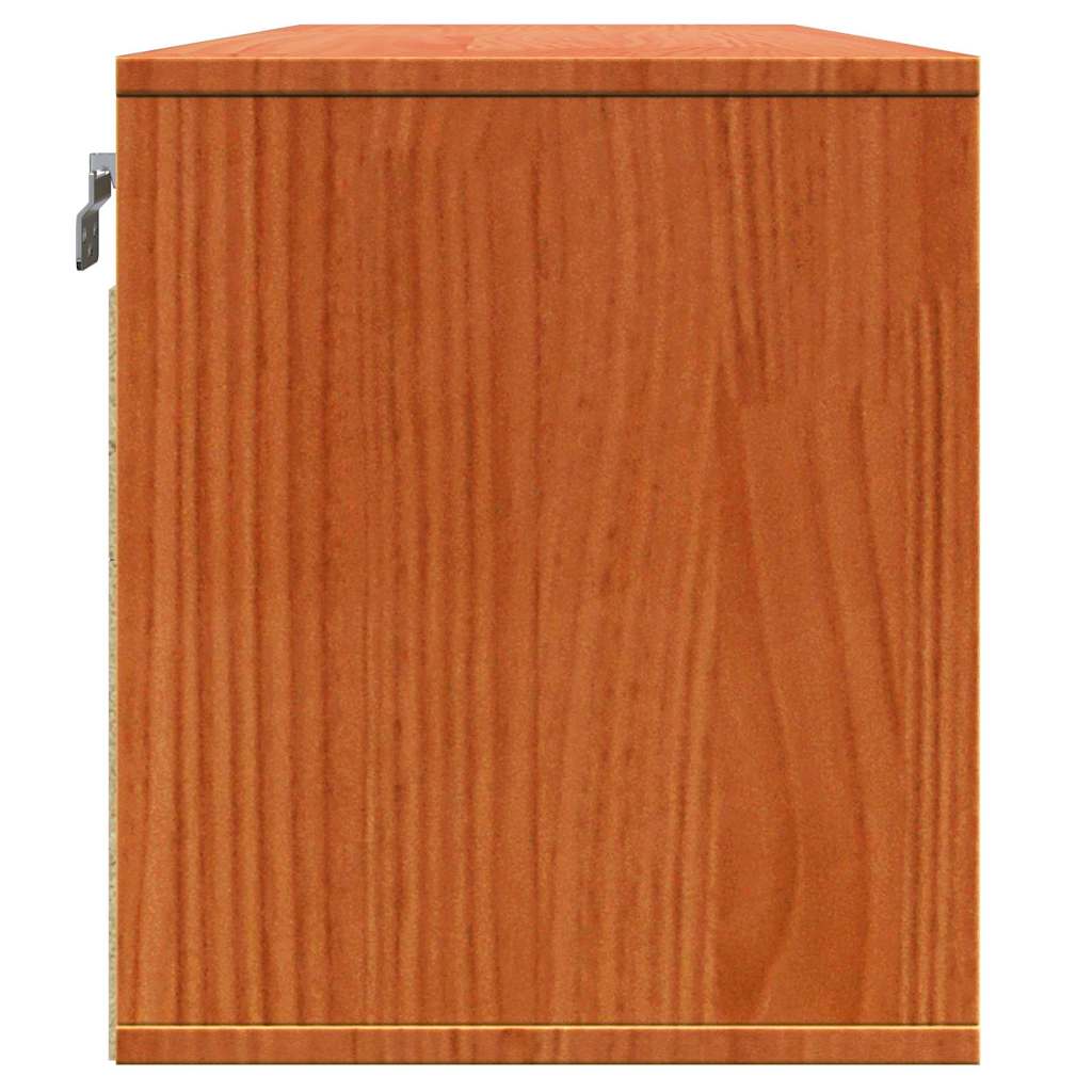 Wandschrank Wachsbraun 100 x 30 x 35 cm Massives Kiefernholz