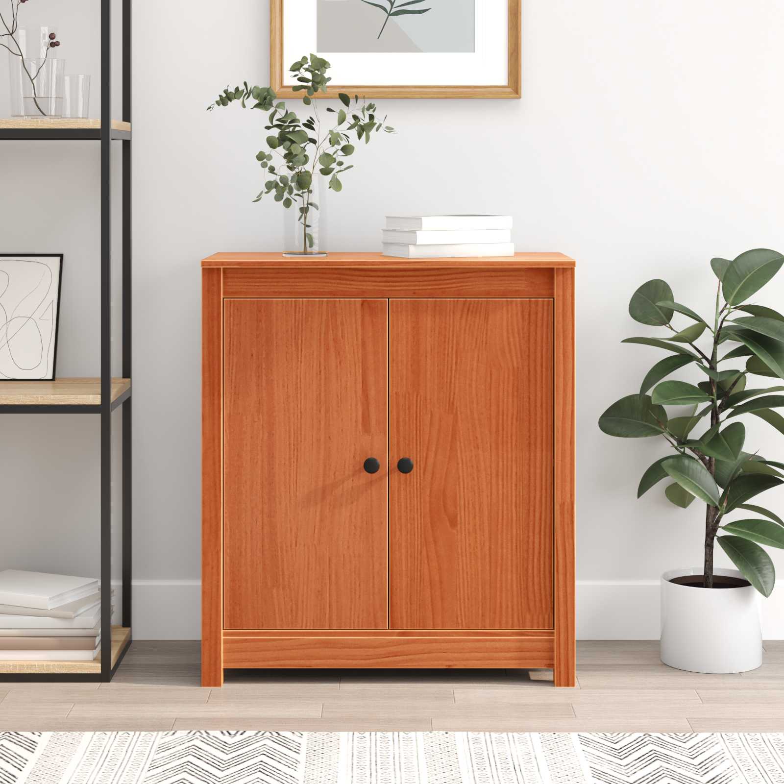 Sideboard Wachsbraun 70 x 35 x 80 cm Massives Kiefernholz