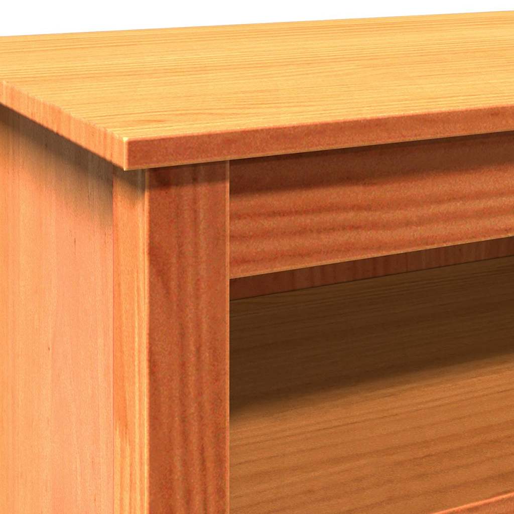 Sitzbank mit Stauraum mit Regal Wachsbraun 110 x 38 x 45,5 cm