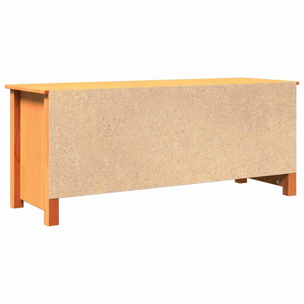 Sitzbank mit Stauraum mit Regal Wachsbraun 110 x 38 x 45,5 cm