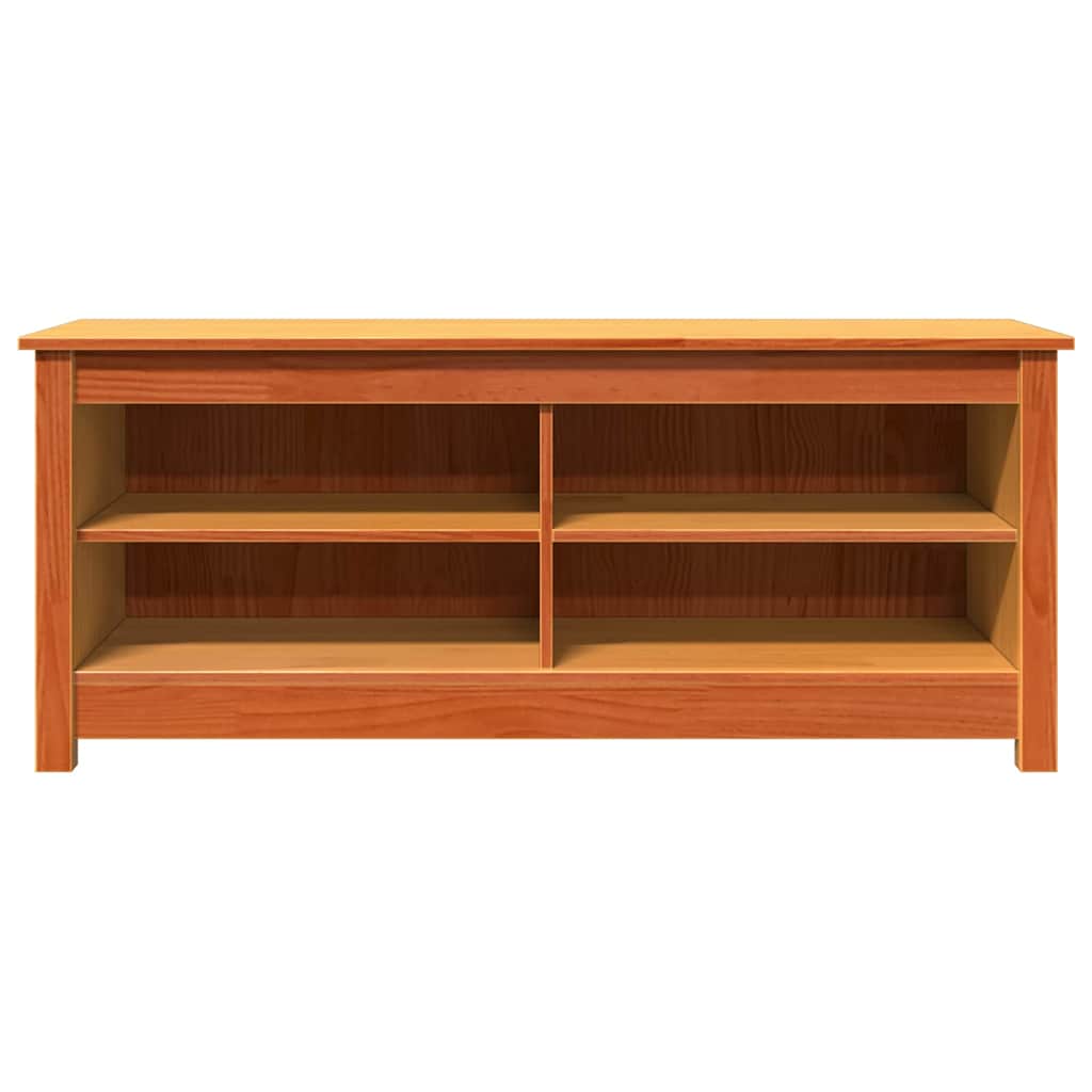 Sitzbank mit Stauraum mit Regal Wachsbraun 110 x 38 x 45,5 cm