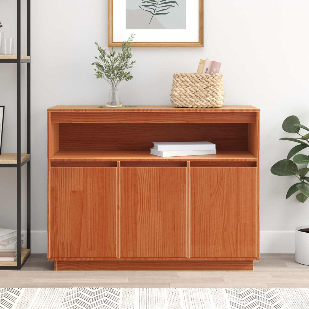 Sideboard Wachsbraun 104,5 x 34 x 80 cm Massives Kiefernholz