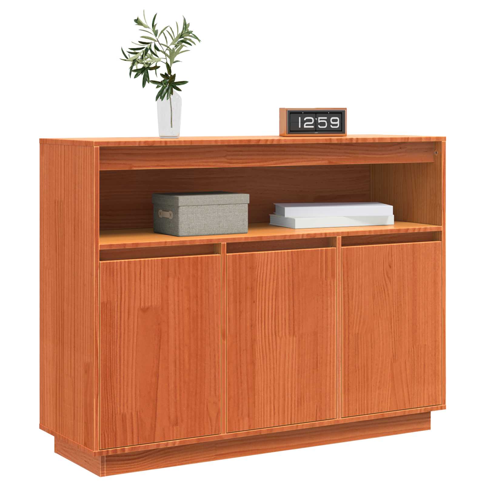 Sideboard Wachsbraun 104,5 x 34 x 80 cm Massives Kiefernholz