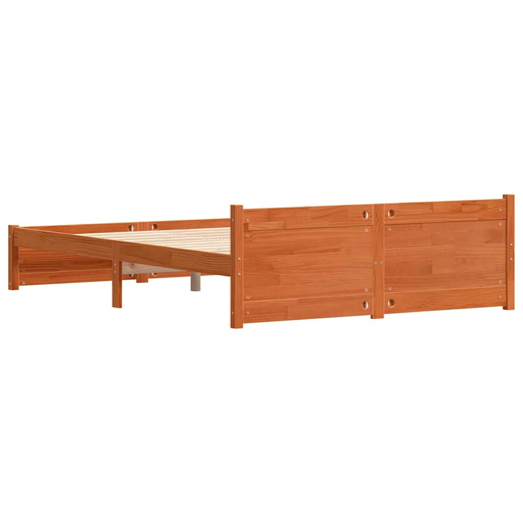 Bettrahmen mit Kopfteil Wachsbraun 195,5 x 145,5 x 51 cm