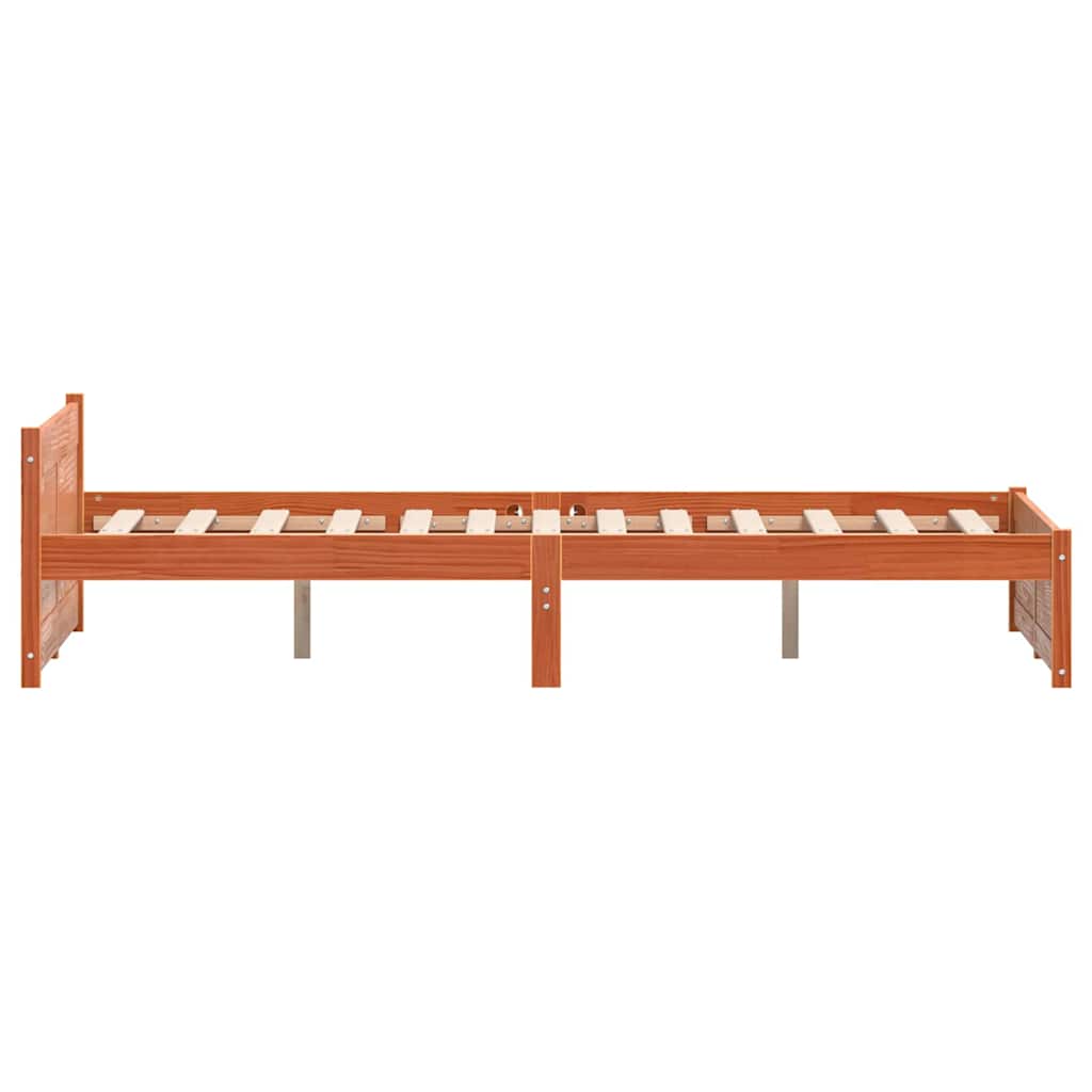 Bettrahmen mit Kopfteil Wachsbraun 205,5 x 205,5 x 51 cm