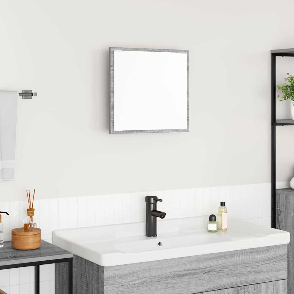 LED-Badezimmerspiegel Graues Sonoma 40 x 37 x 8.5 cm