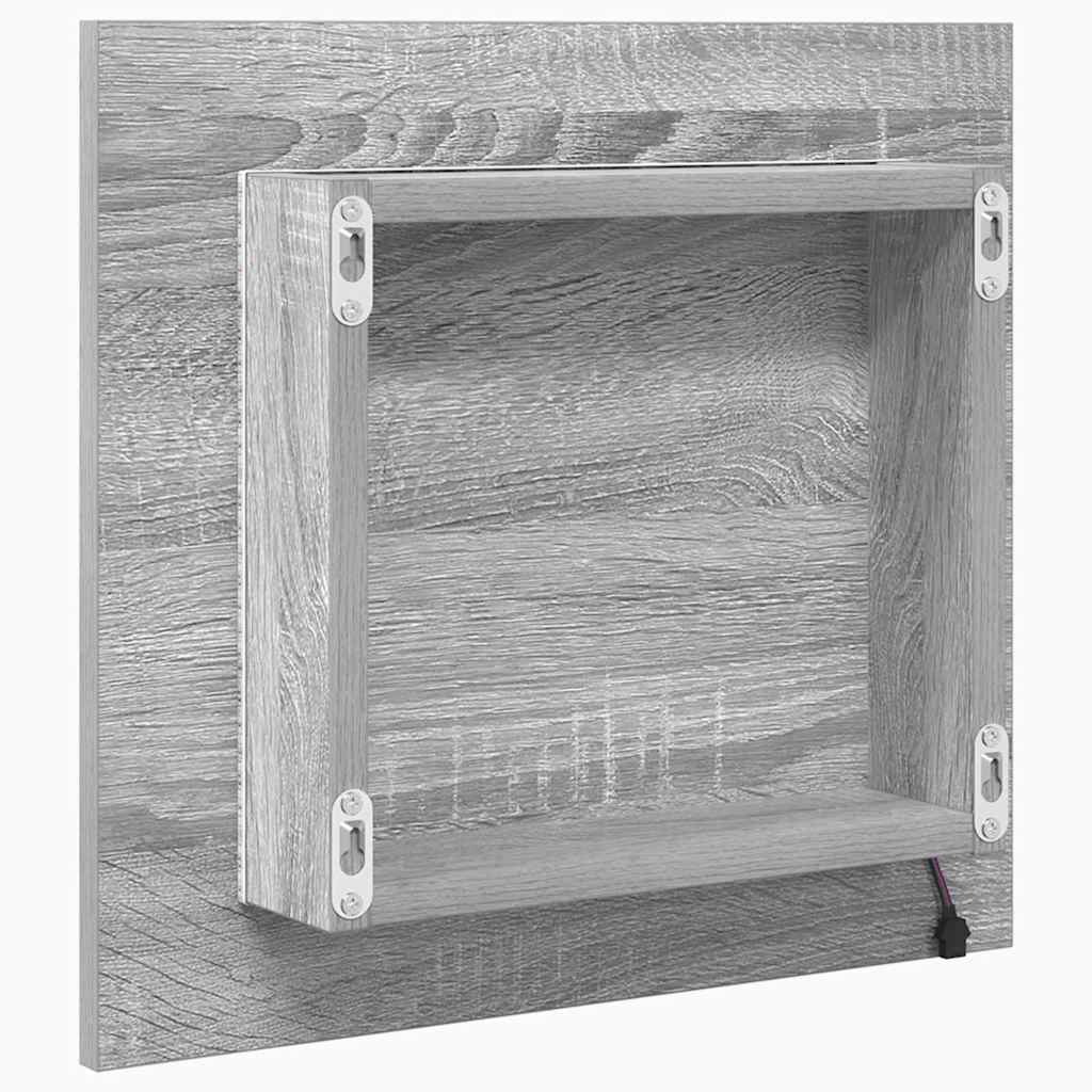 LED-Badezimmerspiegel Graues Sonoma 40 x 37 x 8.5 cm