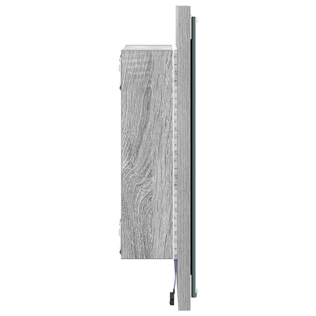 LED-Badezimmerspiegel Graues Sonoma 40 x 37 x 8.5 cm