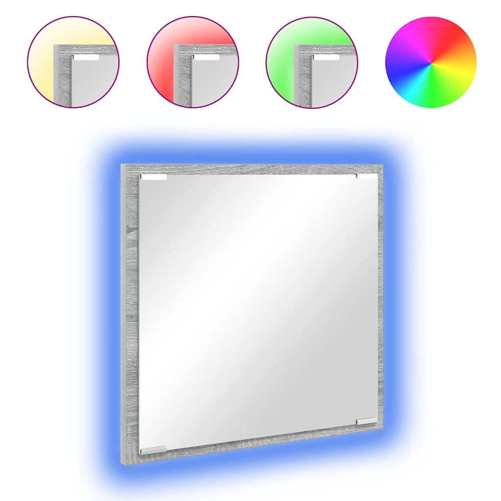 LED-Badezimmerspiegel Graues Sonoma 40 x 37 x 8.5 cm