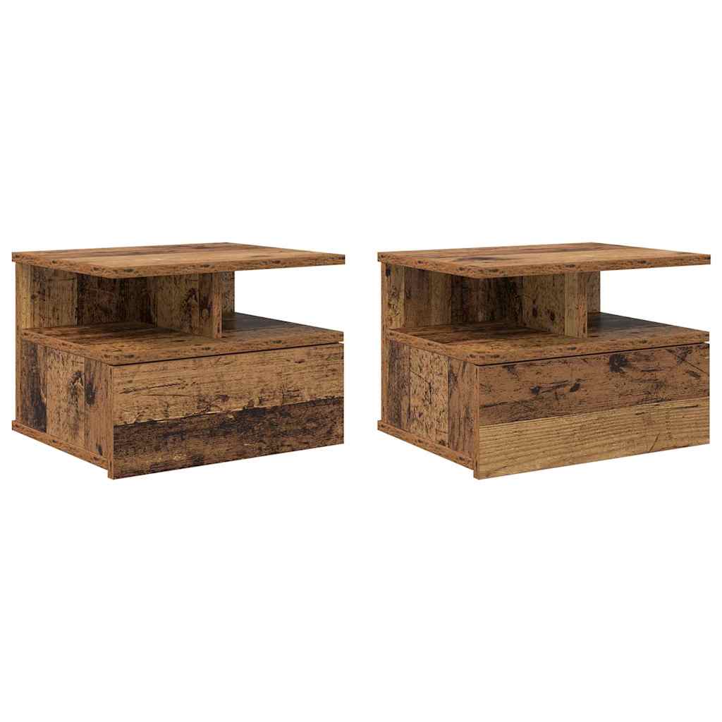Schwebender Nachttisch 2 pcs Altholz 40 x 31 x 28 cm