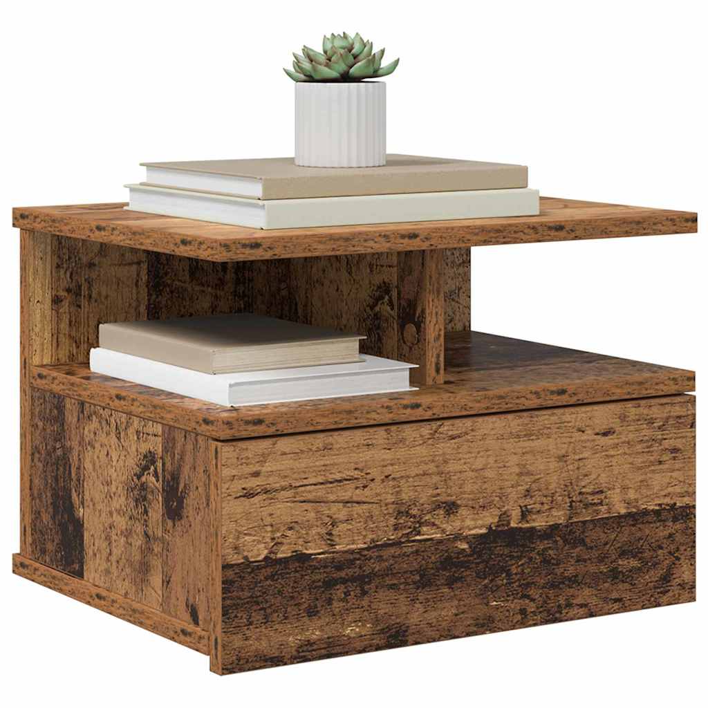 Schwebender Nachttisch 2 pcs Altholz 40 x 31 x 28 cm