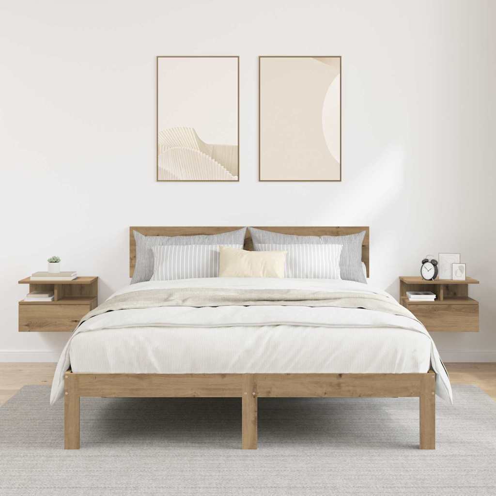 Schwebender Nachttisch 2 pcs Artisan-Eiche 40 x 31 x 28 cm