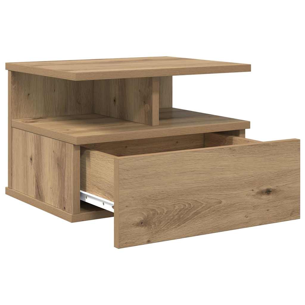 Schwebender Nachttisch 2 pcs Artisan-Eiche 40 x 31 x 28 cm