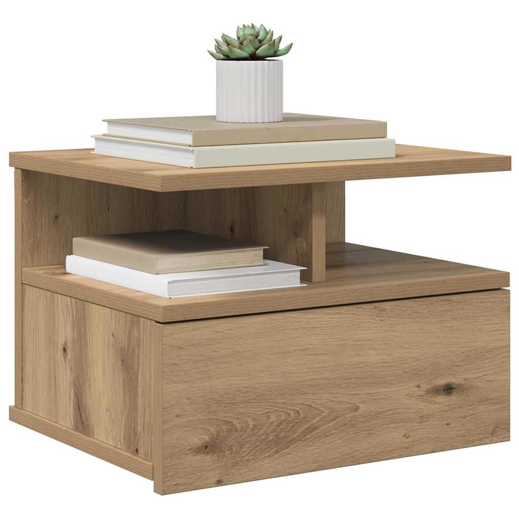 Schwebender Nachttisch 2 pcs Artisan-Eiche 40 x 31 x 28 cm