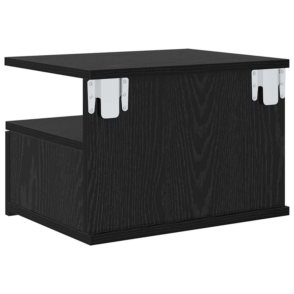 Schwebender Nachttisch 2 pcs Schwarz Eichen-Optik Holzwerkstoff
