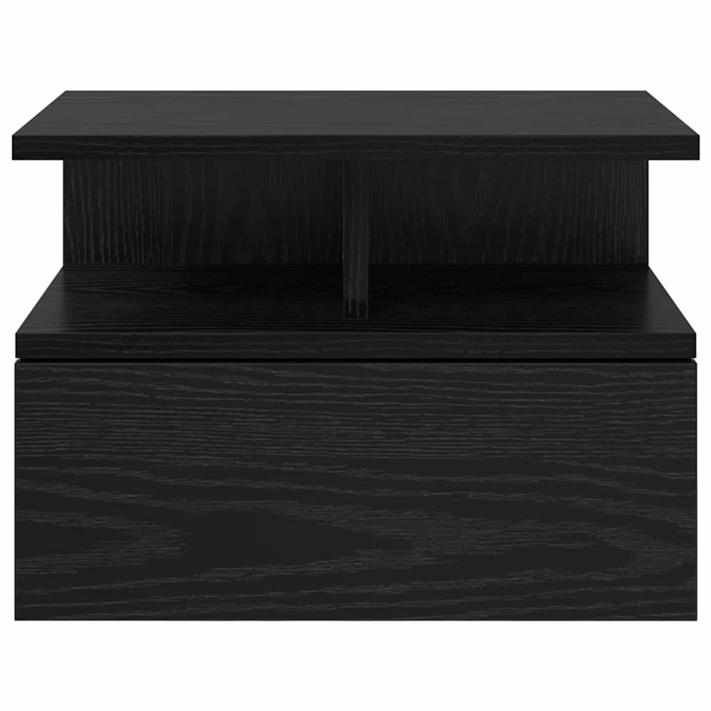 Schwebender Nachttisch 2 pcs Schwarz Eichen-Optik Holzwerkstoff