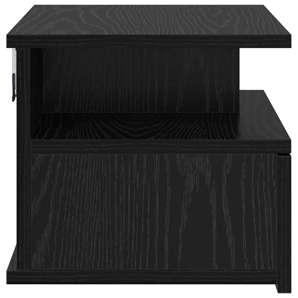 Schwebender Nachttisch 2 pcs Schwarz Eichen-Optik Holzwerkstoff