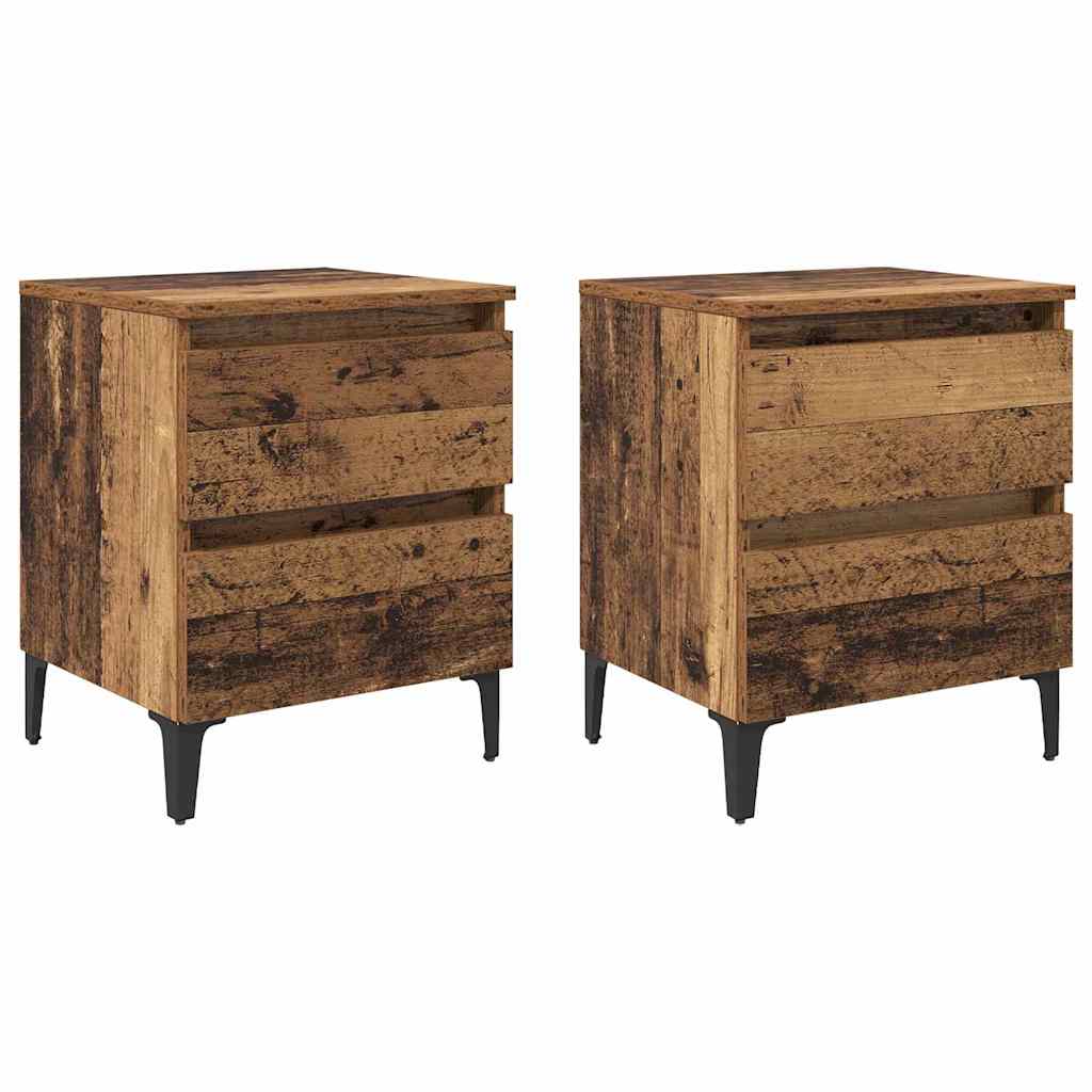 Nachttisch 2 pcs Altholz 40 x 35 x 50 cm Holzwerkstoff