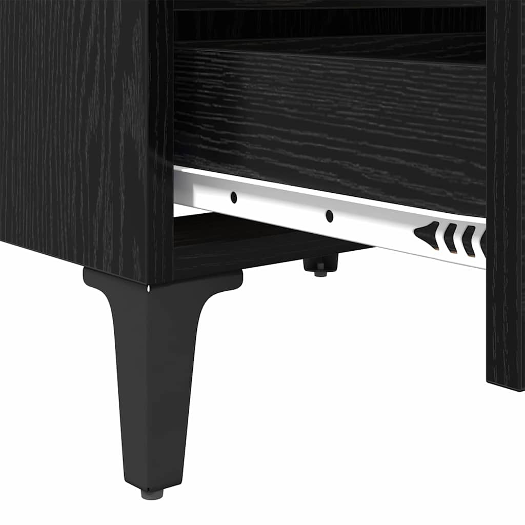 Nachttisch 2 pcs Schwarz Eichen-Optik 40 x 35 x 50 cm