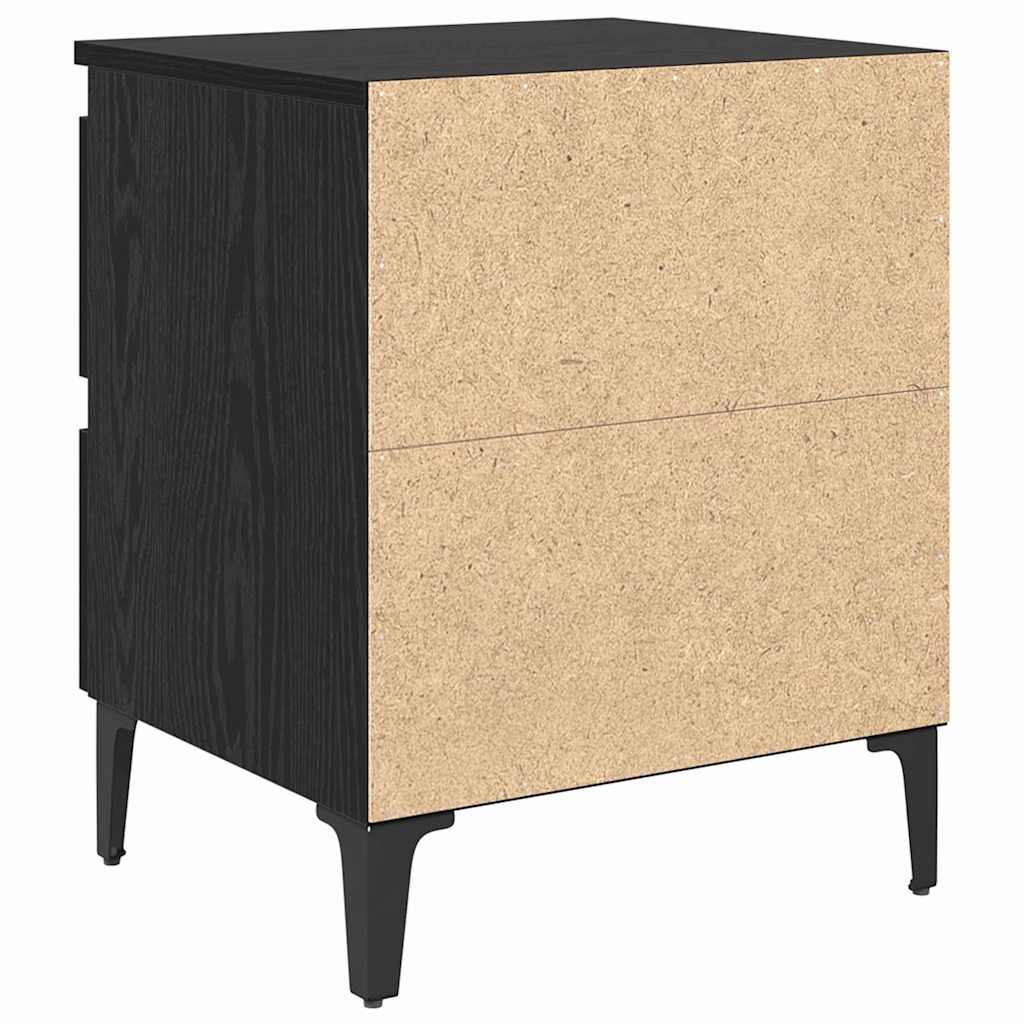 Nachttisch 2 pcs Schwarz Eichen-Optik 40 x 35 x 50 cm