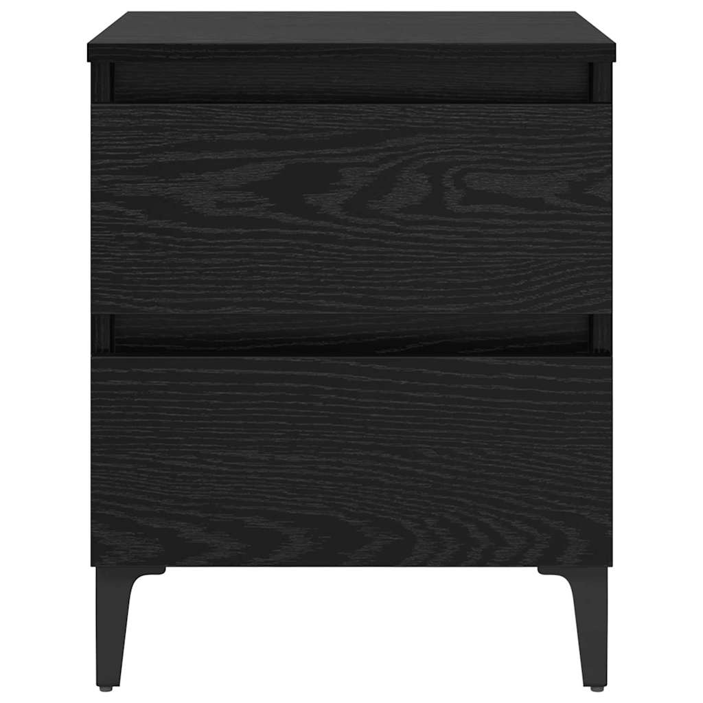 Nachttisch 2 pcs Schwarz Eichen-Optik 40 x 35 x 50 cm