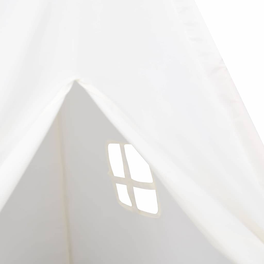 Teepee Zelt Weiß 120 x 120 x 150 cm Stoff und Plastik