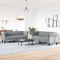 Wohnzimmer Couch 2 pcs Hellgrau 201,5 x 74,5 x 74,5 cm Stoff