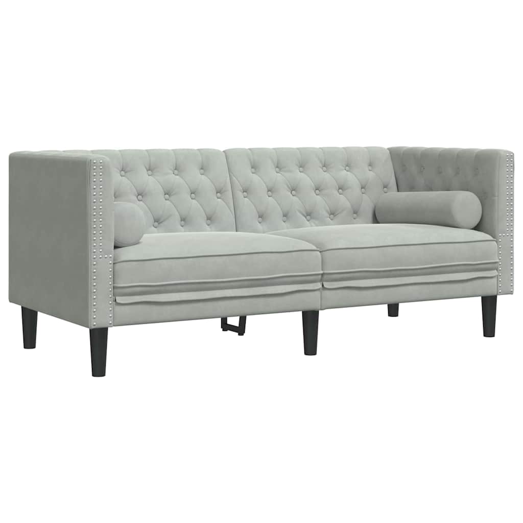 Wohnzimmer Couch 3 pcs Hellgrau 194 x 74,5 x 70,5 cm Samt