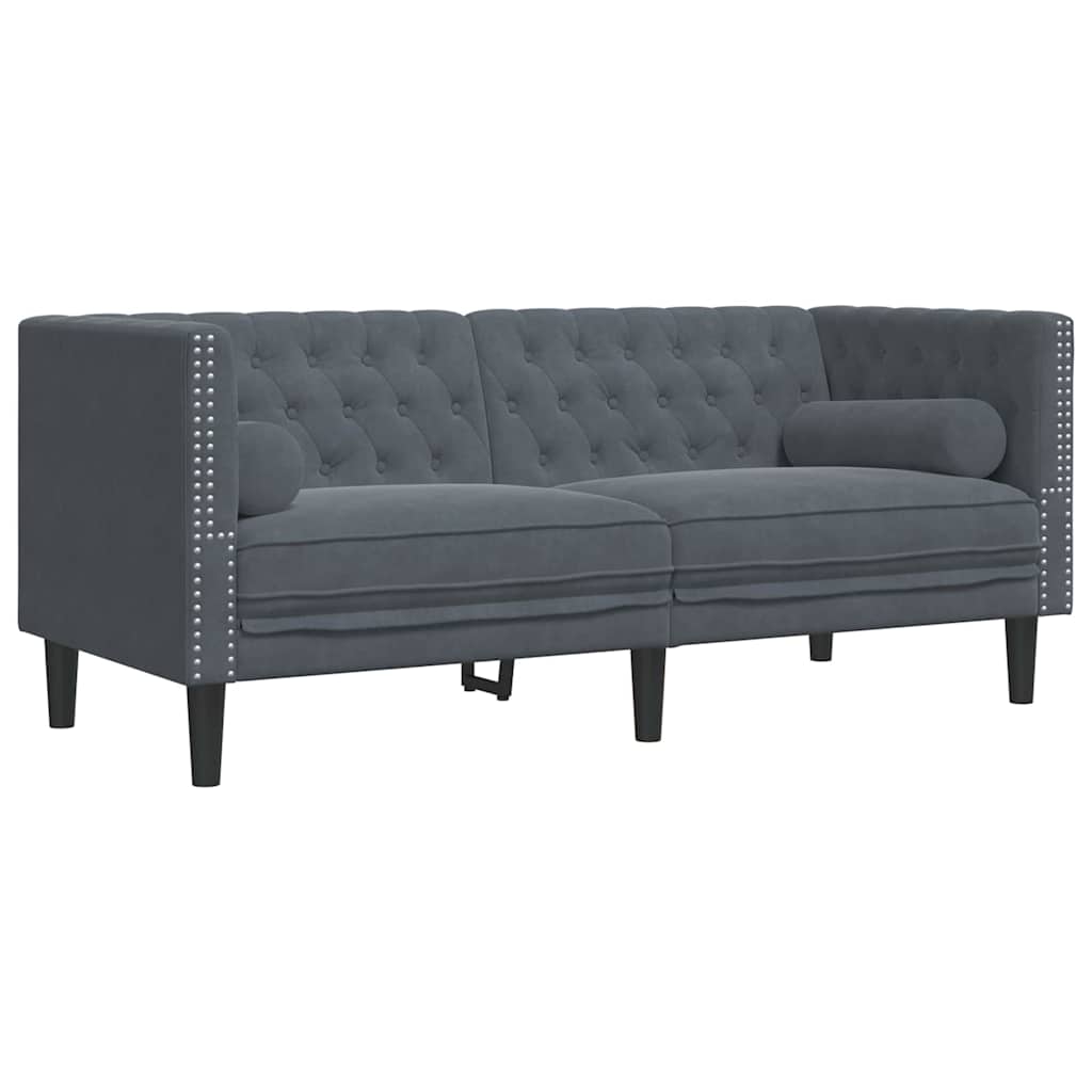 Wohnzimmer Couch 3 pcs Dunkelgrau 194 x 74,5 x 70,5 cm Samt