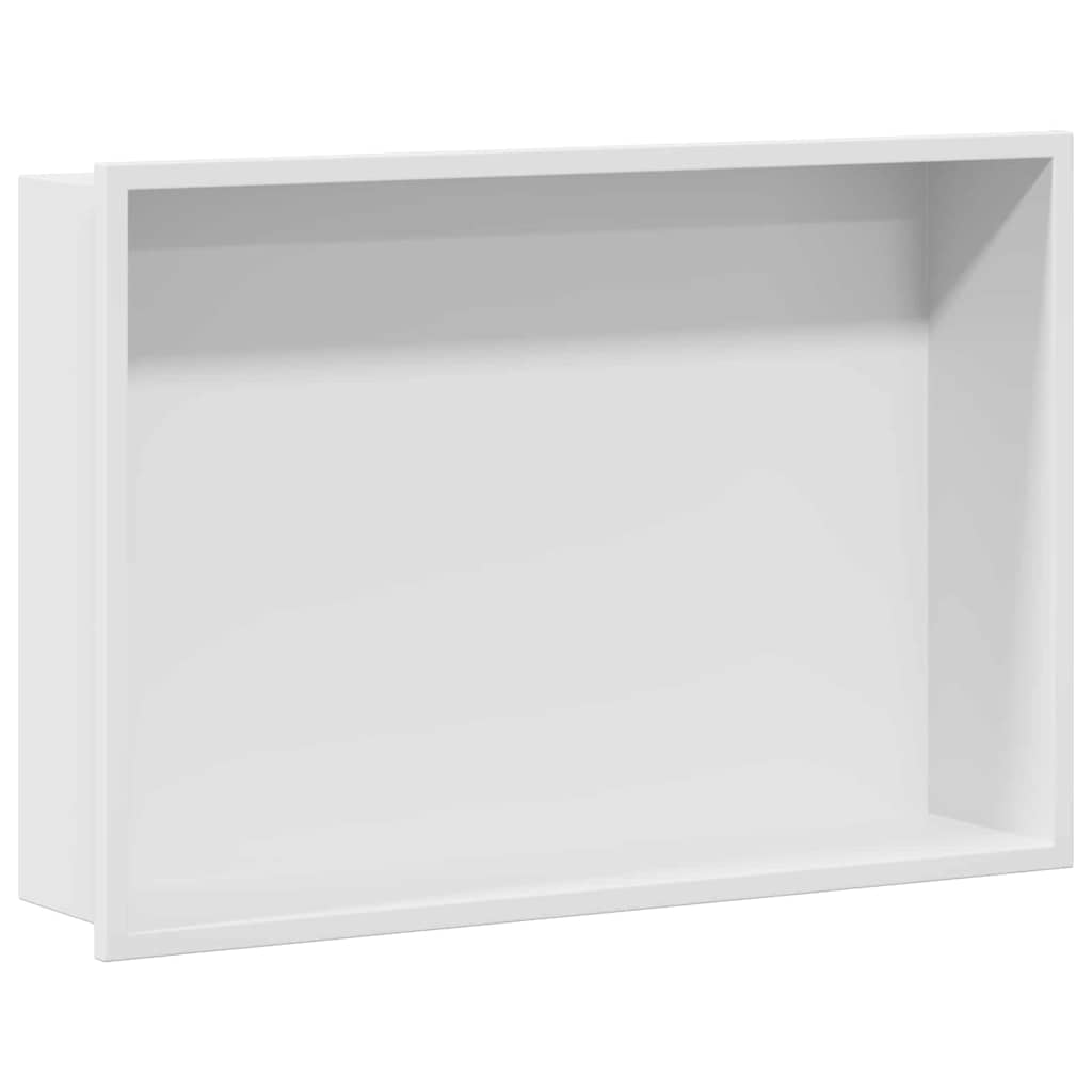Duschnische Weiß 45 x 30 x 9,5 cm Edelstahl
