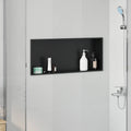 Duschnische Schwarz 75 x 30 x 9,5 cm Edelstahl