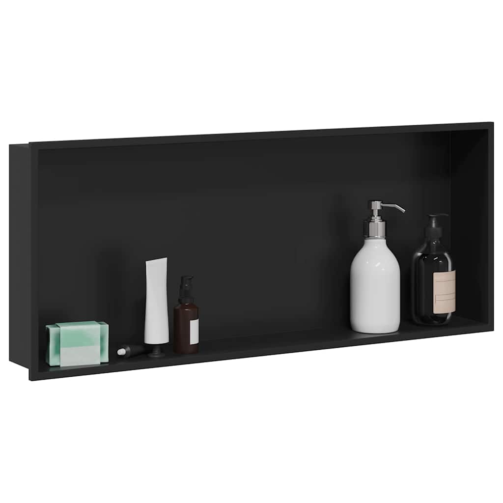 Duschnische Schwarz 75 x 30 x 9,5 cm Edelstahl